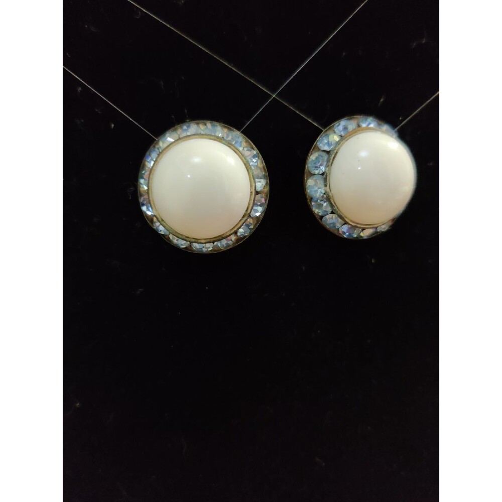 Floating Blue Crystal clip on Earrings